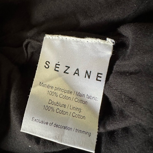 Sezane Black Asymmetrical Ruffled one shoulder blouse - Picture 2 of 2